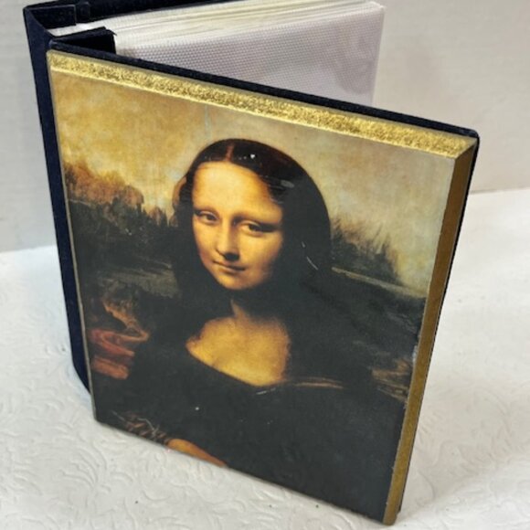 Wooden Mona Lisa Cover 100 Photos 4"x6" Table Photo Album Art Deco - Picture 2 of 15